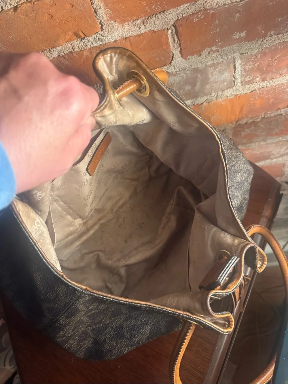 Michael Kors Marina MK Logo Drawstring Tote